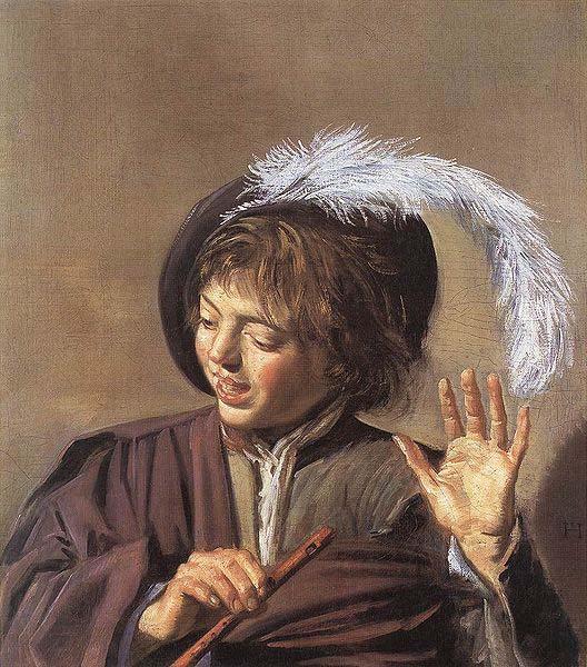 Frans Hals Singing Boy with a Flute WGA oil painting image